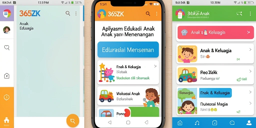 Tampilan antarmuka aplikasi 365ZK yang menarik dan interaktif untuk anak.