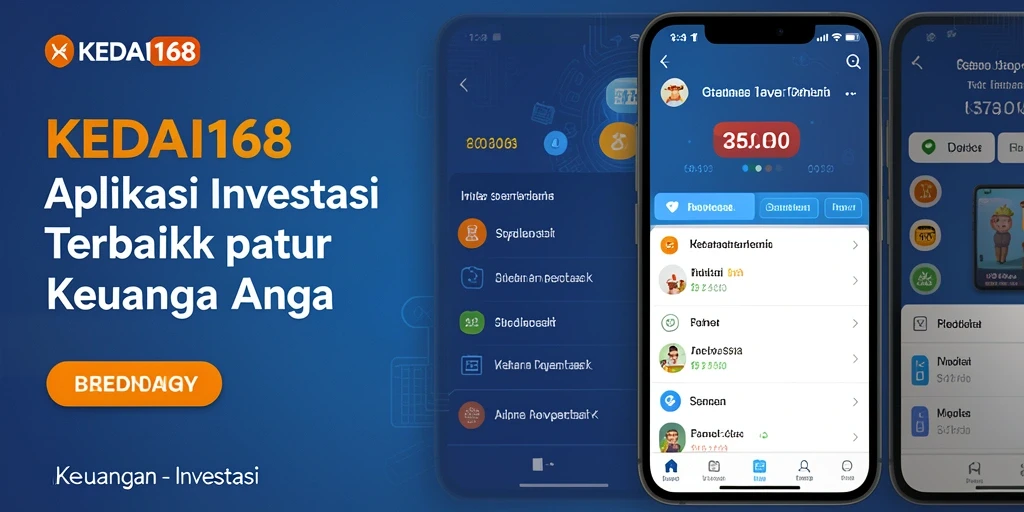 Screenshot antarmuka utama KEDAI168 dengan fitur investasi.