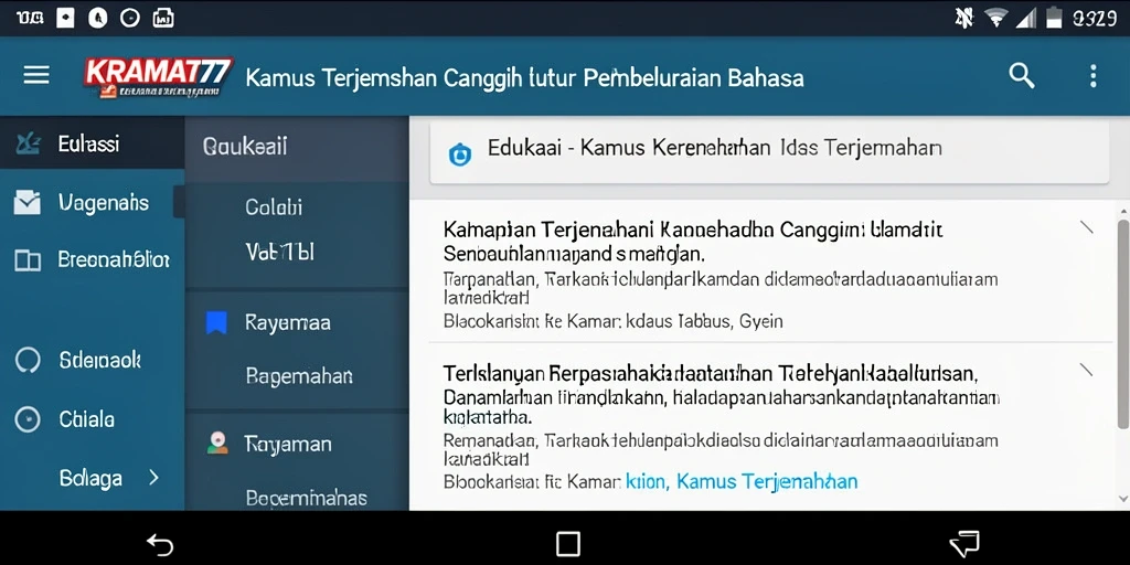 Tampilan antarmuka KRAMAT77 yang sederhana dan intuitif.