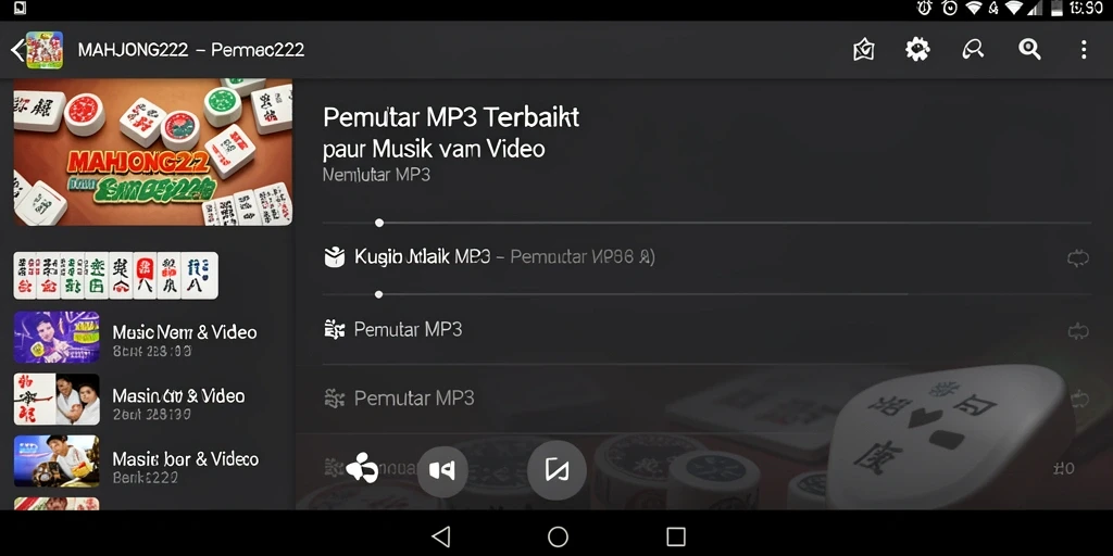 Antarmuka MAHJONG222 yang sederhana dan intuitif untuk Pemutar MP3.