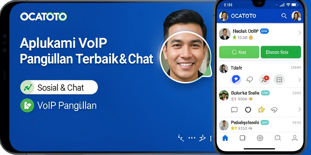 Antarmuka OCATOTO dengan fitur VoIP Panggilan yang menarik.