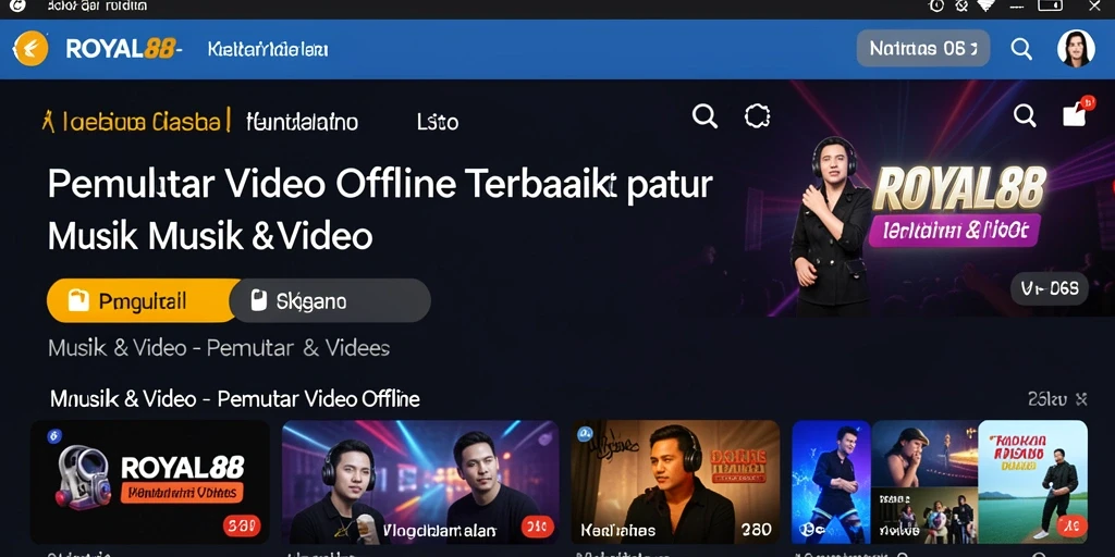 Tampilan antarmuka aplikasi ROYAL88 yang intuitif dan menarik.