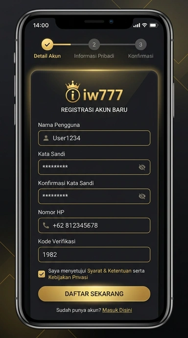 Daftar Akun Baru iw777 untuk Pengguna Android